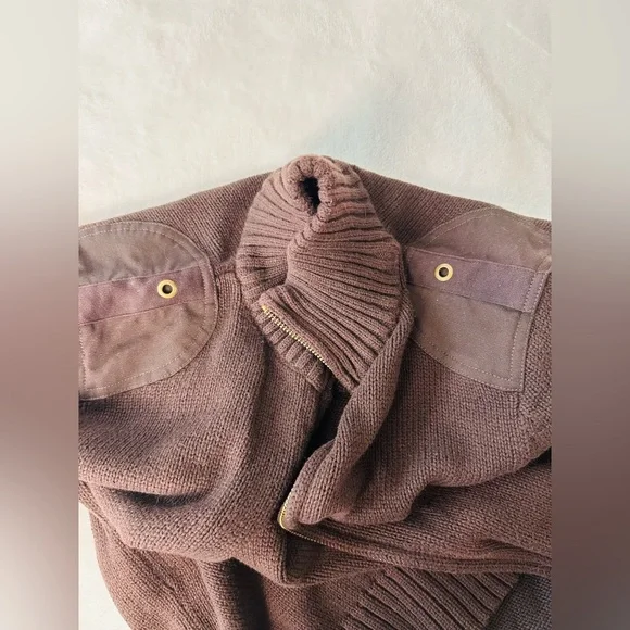 Lauren Ralph Lauren Women Knit Full Zip Long Sleeve Sweater In Brown Size Medium - Picture 6 of 8